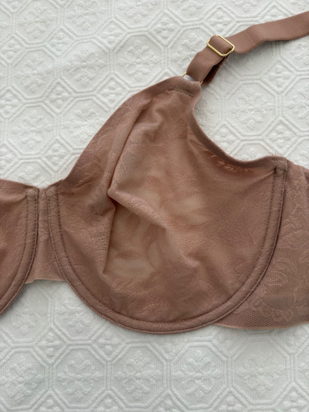 Wacoal High Profile Underwire Bra Nude Neutral Style #851388 Size 38DDD Like New